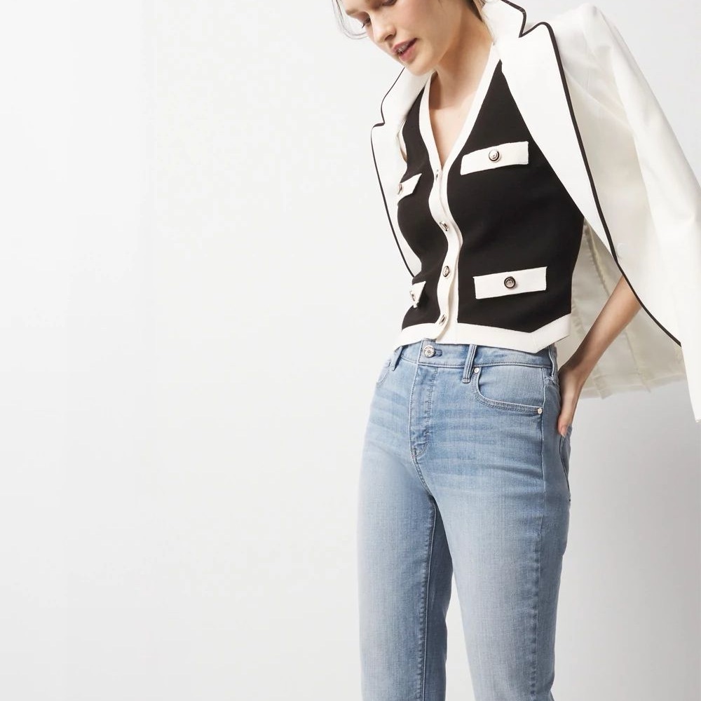 NWOT WHBM $99 Colorblock Sweater Vest - Picture 5 of 8